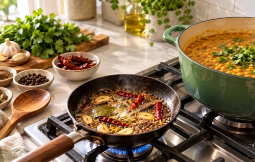 bloom whole spices in oil