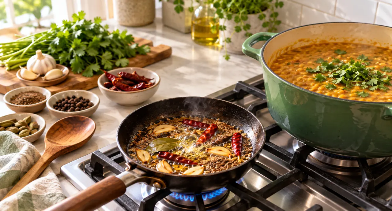 bloom whole spices in oil